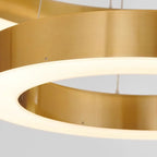 Aurora Brushed Gold Ring LED Chandelier for Living Room & Dining Room