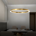 Aurora Brushed Gold Ring LED Chandelier for Living Room & Dining Room