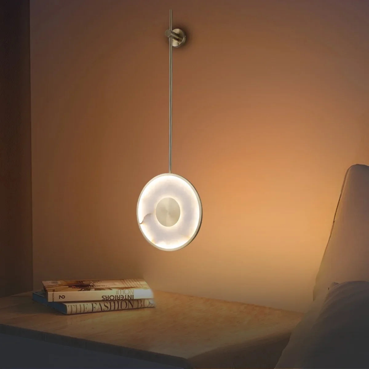 Solyn Natural Marble LED Wall Sconce for Bedroom & Living Room