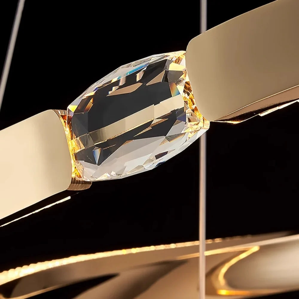 Dawn LED Black & Gold Chandelier for Living Room