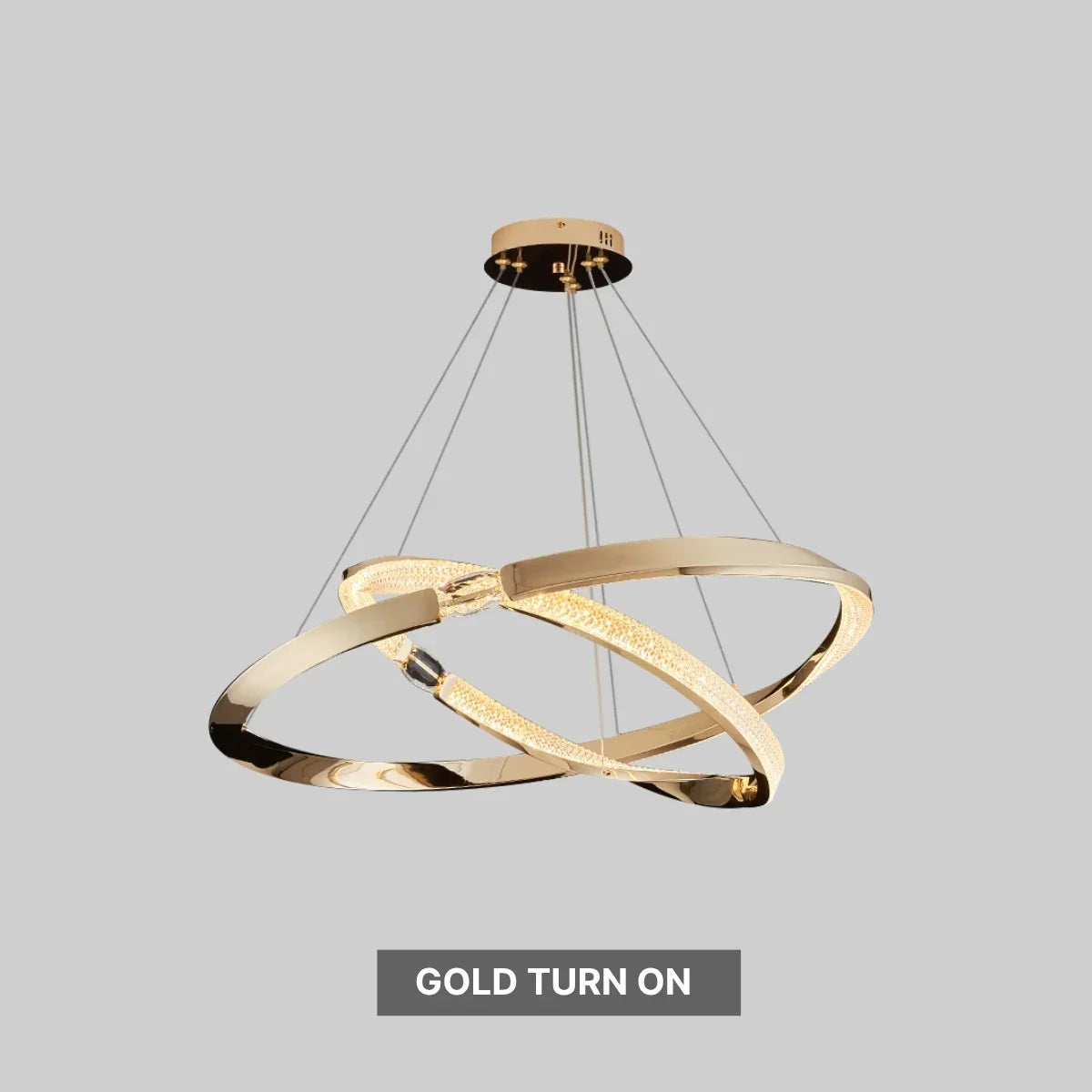 Dawn LED Black & Gold Chandelier for Living Room
