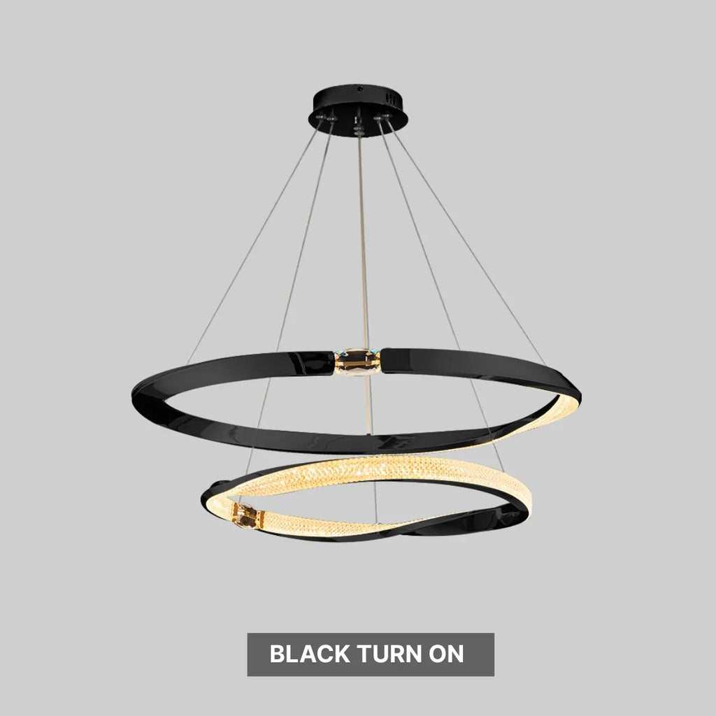 Dawn LED Black & Gold Chandelier for Living Room