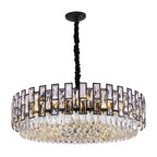 Luxor Modern Black Crystal Round Chandelier for Living Room & Dining Room