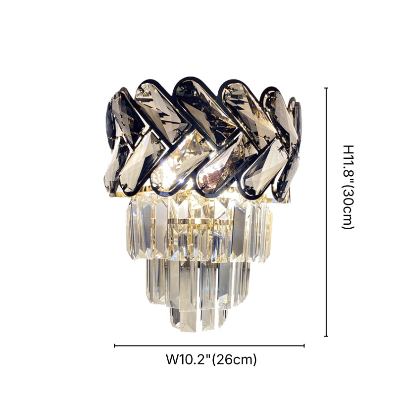 Solis Luxury Gold Crystal Wall Sconce for Bedroom & Living Room