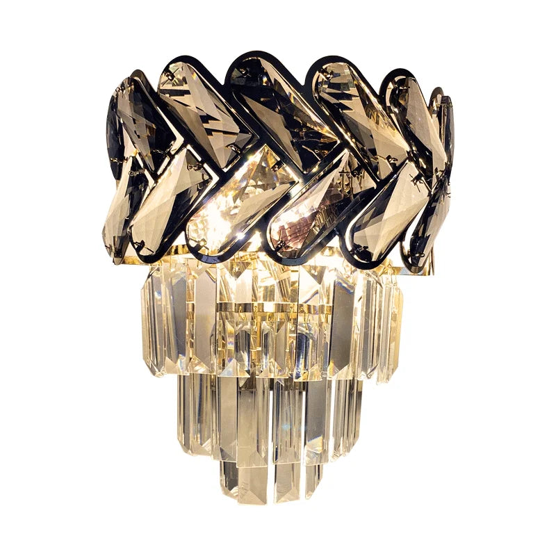 Solis Luxury Gold Crystal Wall Sconce for Bedroom & Living Room