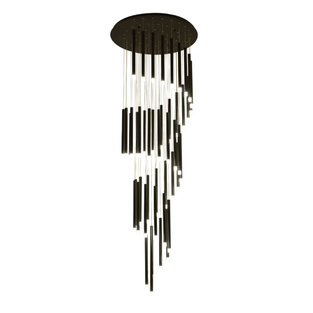 Swirl Modern Spiral LED Staircase Chandelier for Tall Foyers & Stairwells