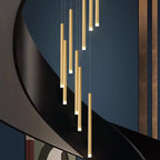 Swirl Modern Spiral LED Staircase Chandelier for Tall Foyers & Stairwells