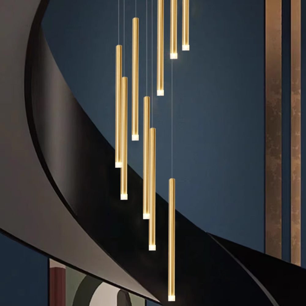 Swirl Modern Spiral LED Staircase Chandelier for Tall Foyers & Stairwells