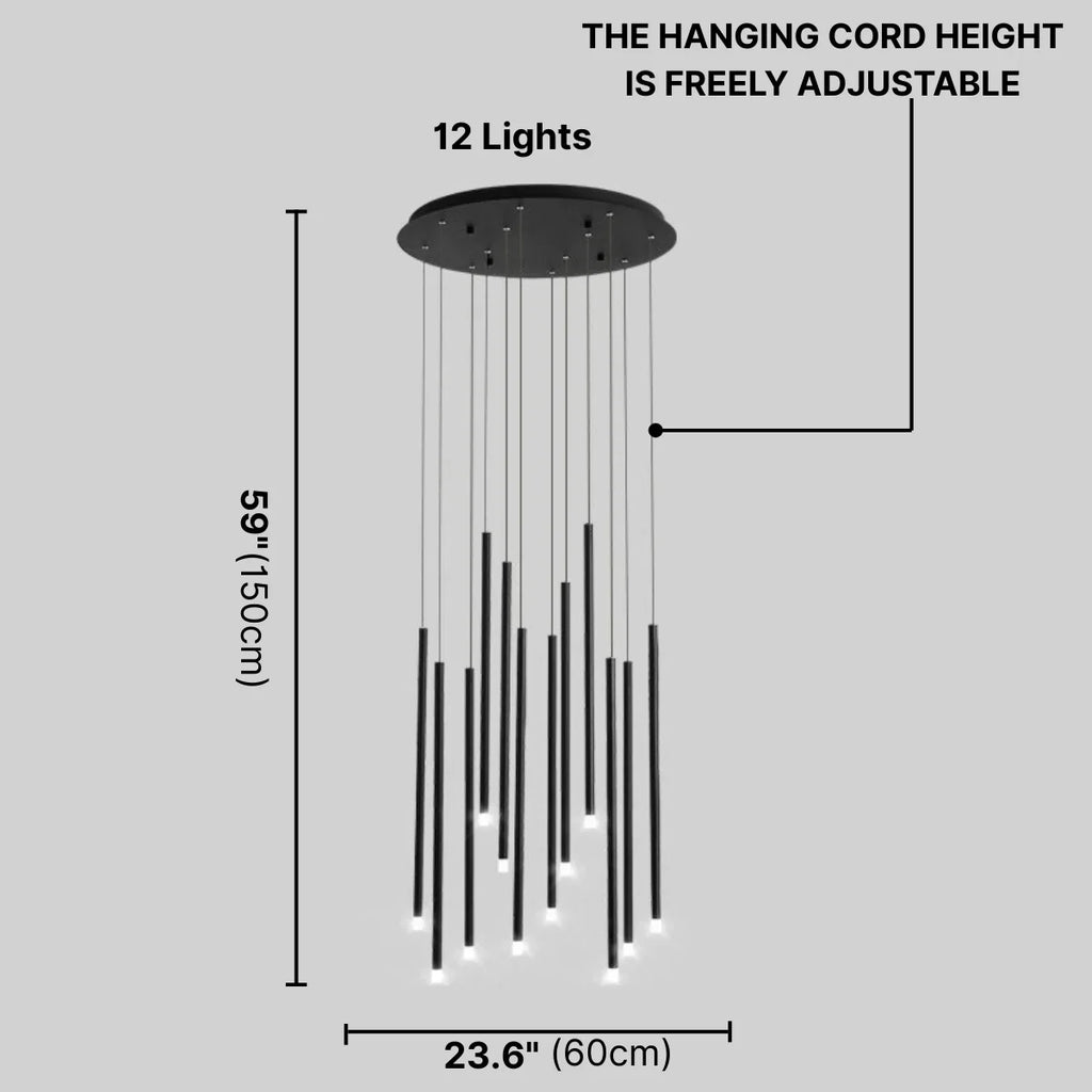 Swirl Modern Spiral LED Staircase Chandelier for Tall Foyers & Stairwells