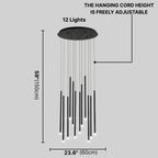 Swirl Modern Spiral LED Staircase Chandelier for Tall Foyers & Stairwells