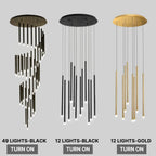 Swirl Modern Spiral LED Staircase Chandelier for Tall Foyers & Stairwells