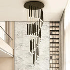Swirl Modern Spiral LED Staircase Chandelier for Tall Foyers & Stairwells