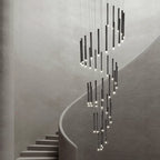 Swirl Modern Spiral LED Staircase Chandelier for Tall Foyers & Stairwells