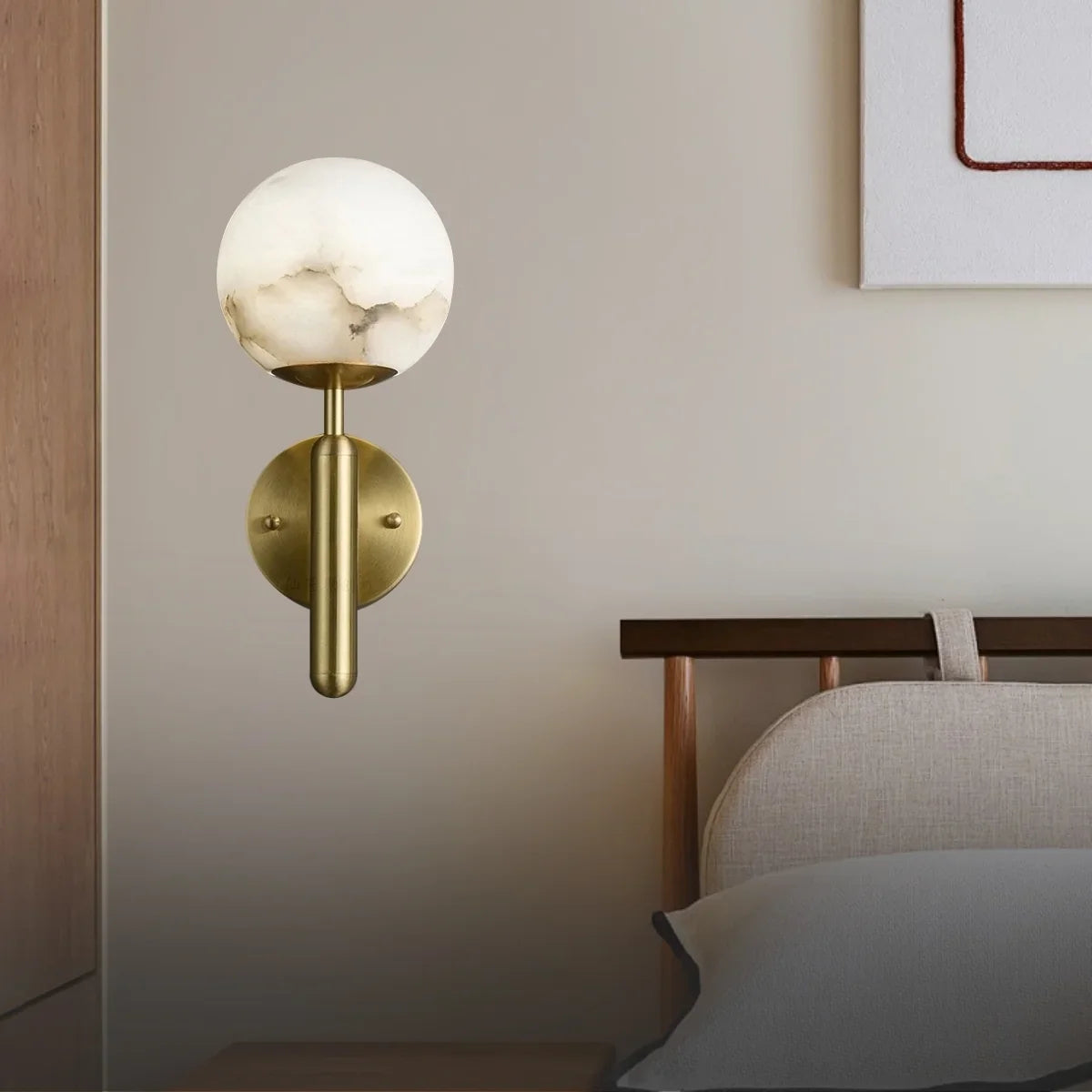 Velin Luxury LED Marble Wall Sconce for Bedroom & Living Room