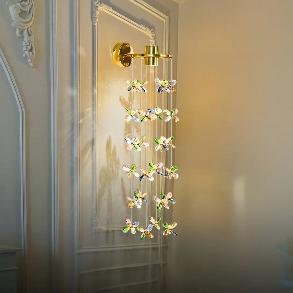 Nyla Colorful Crystal LED Wall Sconce for Bedroom & Living Room