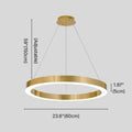 Aurora Brushed Gold Ring LED Chandelier for Living Room & Dining Room