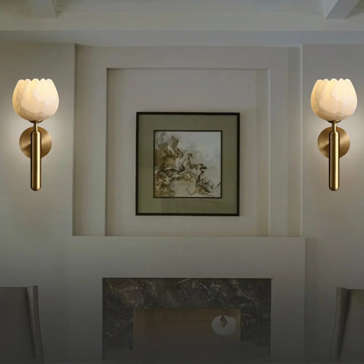 Velin Luxury LED Marble Wall Sconce for Bedroom & Living Room
