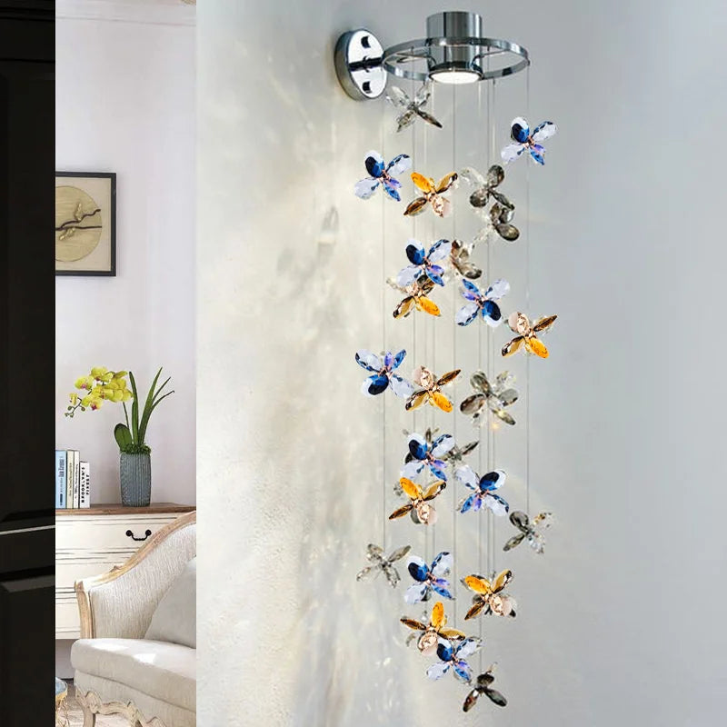 Nyla Colorful Crystal LED Wall Sconce for Bedroom & Living Room