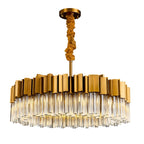 Sunny Modern Brushed Gold Crystal Chandelier for Living Room & Dining Room