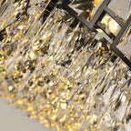 Luxor Modern Black Crystal Round Chandelier for Living Room & Dining Room