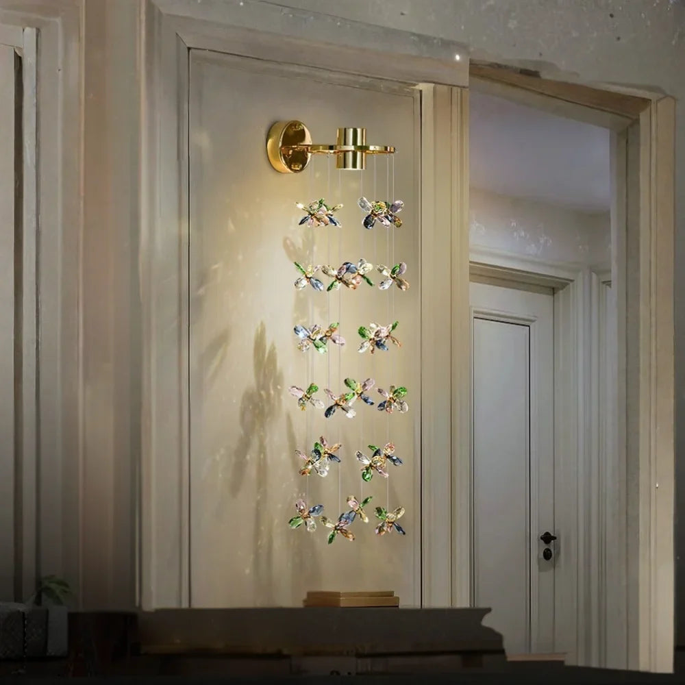 Nyla Colorful Crystal LED Wall Sconce for Bedroom & Living Room