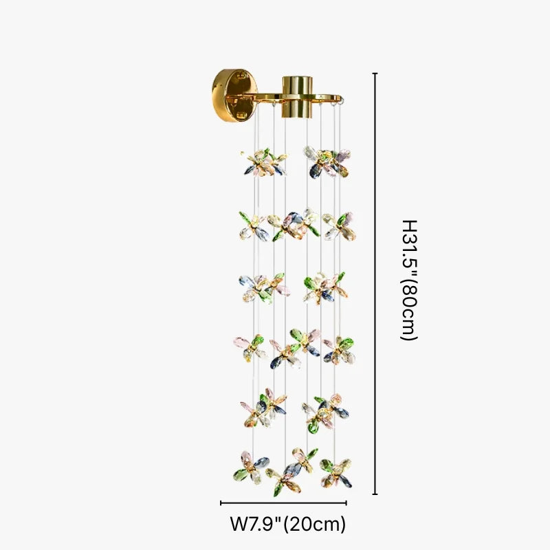 Nyla Colorful Crystal LED Wall Sconce for Bedroom & Living Room